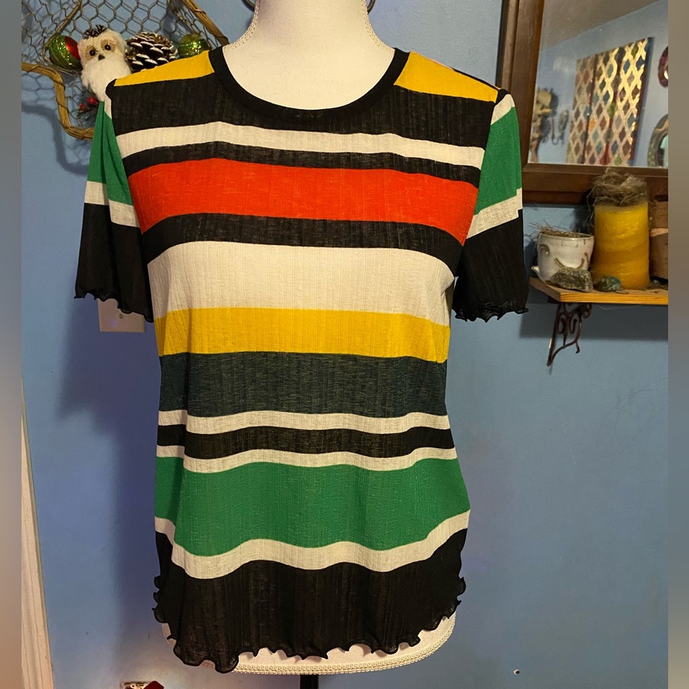 Nine West, Sheer, Striped, Top